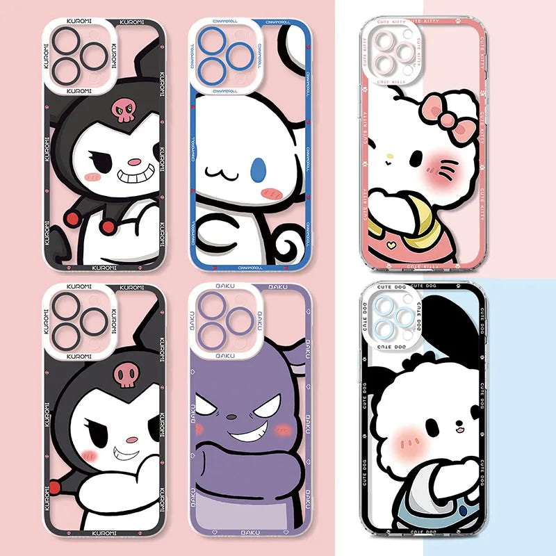Sanrio Cute Cinnamoroll Lovely Phone Case For iPhone 17 Air 15 14 13 12 11 Pro Max 16 15 14 Plus Shockproof Soft Silicone Cover