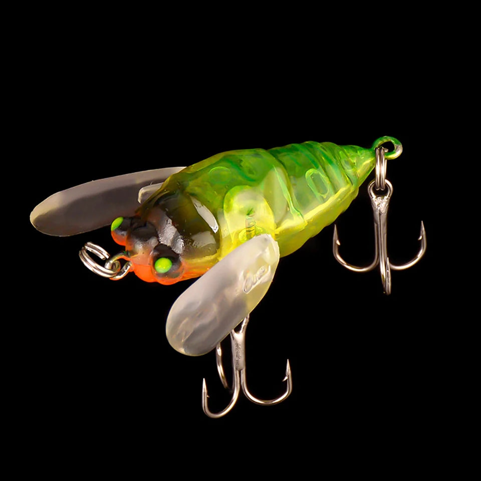 WALK FISH 6.5g/5cm Topwater Noise Simulation Cicada Fishing Lure Flexible Wings Hard Bait Pike Tackle Temptation Luminous Design