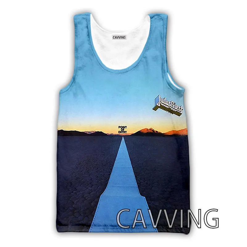 CAVVING 3D Printed  Judas Priest  Rock  Band Tank Tops Harajuku  Vest  Summer Undershirt Shirts Streetwear for Men/women