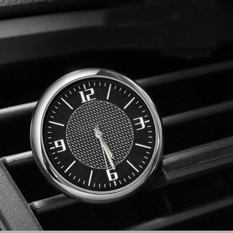 Black Car Clock Analog Alarm Clock Round Display Car RV Truck Interior Dash Mount electronic Quartz Clocks Car Gadgets
