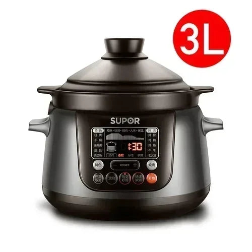 220V Electric Stew Pot Home Intelligent Automatic Soup Electric Casserole Purple Sand Ceramic Pot Slow Cooker Crock Pan AE