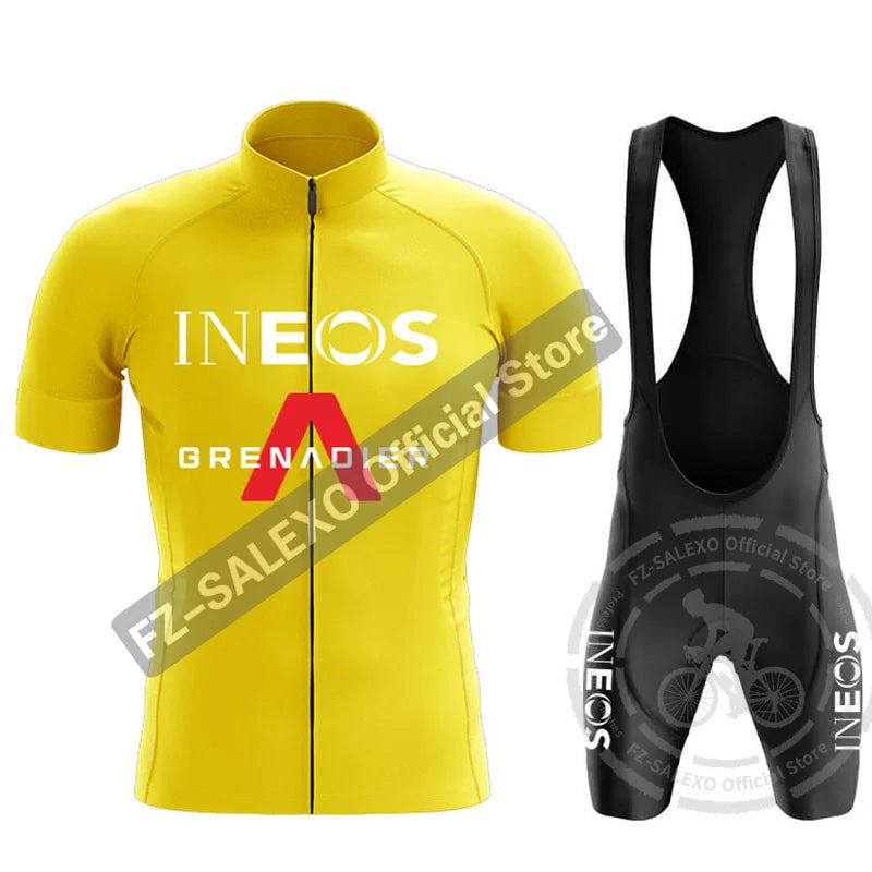 INEOS Cycling Set Men Summer Cycling Jerseys Set Short Sleeve Mountian Bike Clothing Racing Bicycle Clothes Ropa Ciclismo Hombre
