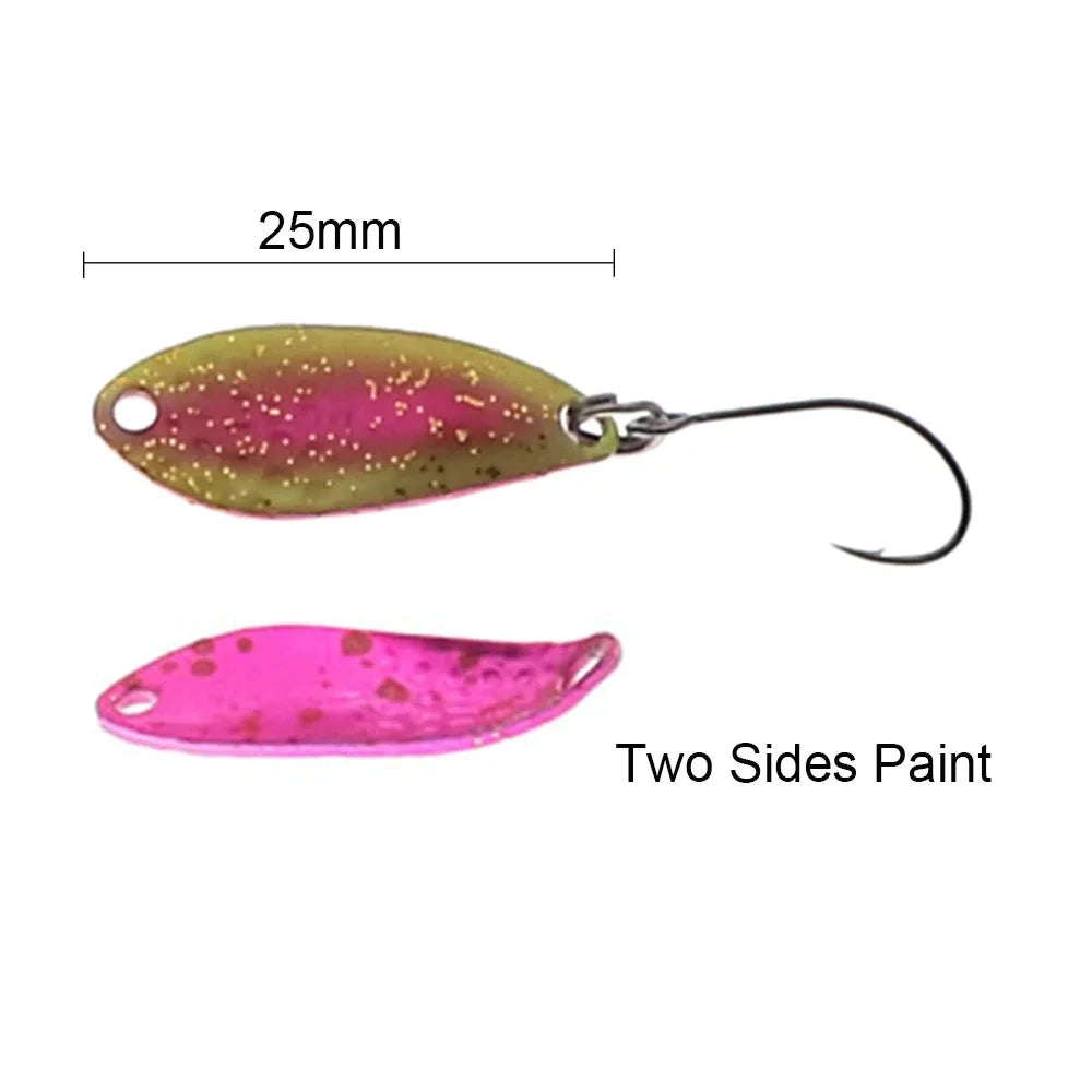 Fishing  Spoon Trout Lures1.5g 25mm UV Colors Ultralight Fishing Tackle Freshwater Artificial Bait