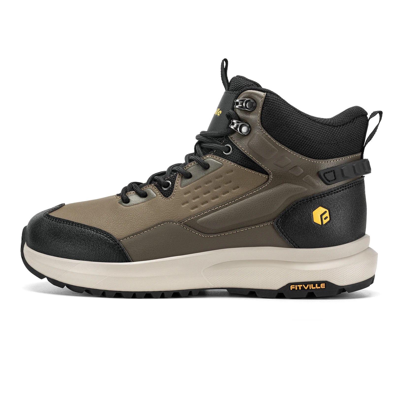 FitVille Men's Wide Hiking Boots Water Resistant High-top Trekking Shoes for Men Non-Slip Outdoor Tactical Combat Military Boot