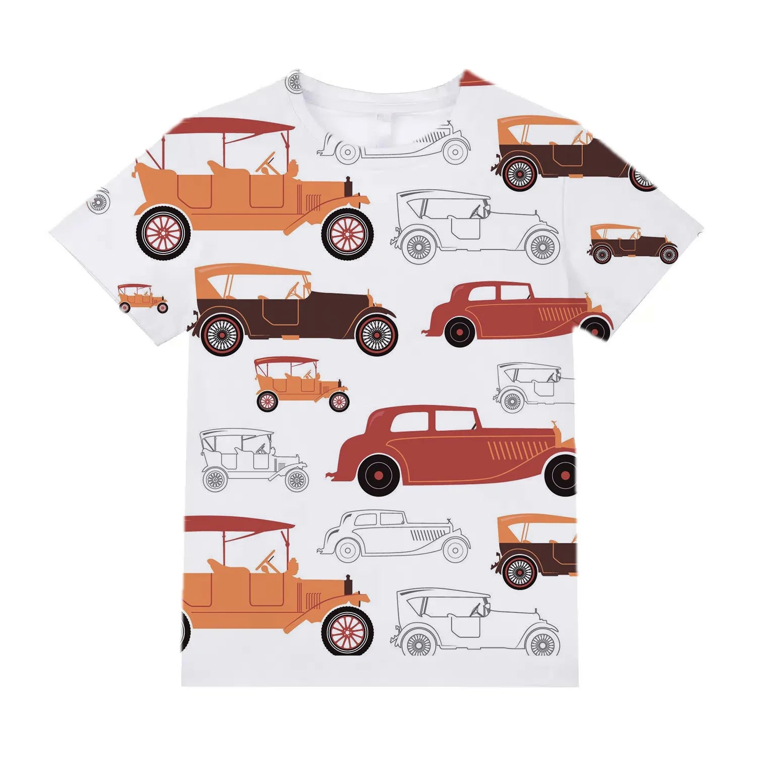 Kids Clothes for Girls from 2 to 7 Years Cute Things Cartoon Car Fashion T-Shirt Boys 9 to 14 Years White Tshirt Summer Tees Top