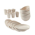 18pc Reusable Tableware Set Bowls Plates Cups Set Drop Resistant Cups Plates and Bowls for Home Outdoor Camping Kitchen Supplies