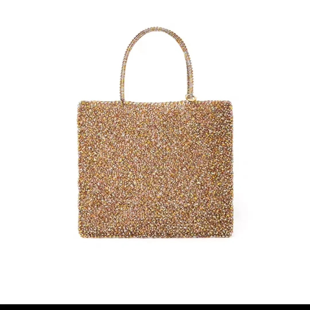 Women's handbag 2022 summer pure manual PVC woven shiny women's bag, Single Shoulder Messenger Bag