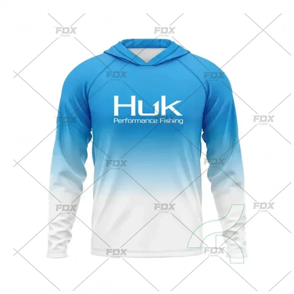 New Fishing Hoodie Huk Men Clothes Summer Breathable Long Sleeve Fishing Shirt Sun Protection Camouflage Fishing Shirts Tops