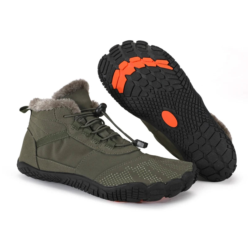 New Winter Boots for Men Women Snow Barefoot Casual Shoes Outdoor Work Shoes Ladies Warm Fur Men Ankle Shoes Male Snow Boots