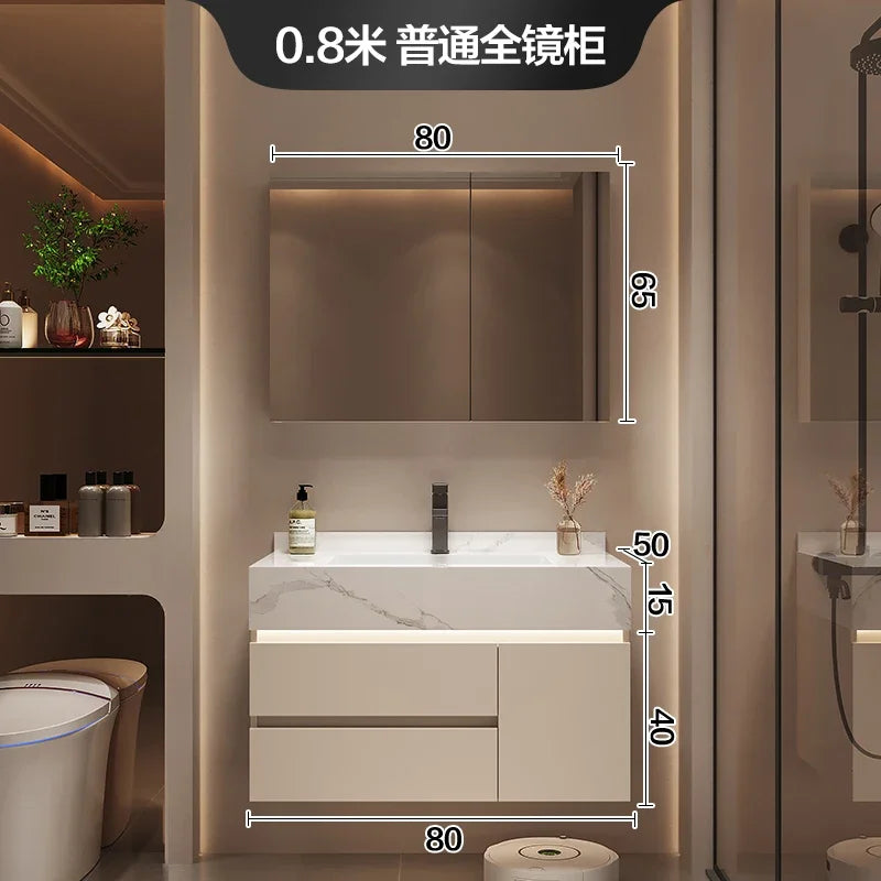 Partitions Storage Bathroom Cabinet Organizer Mirror Wall Shelves Accessories Toilet Cupboard Luxury Gabinete Home Furniture