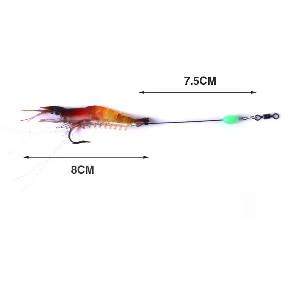 Fishing Tackle Soft Fishing Lure 9cm 6g Artificial Bait With Luminous Bead Swivels Hook Lifelike Soft Bait Shrimp Lure Carp