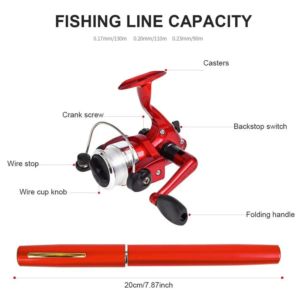 Fishing Supplies Portable Pen Style Fishing Rod Hard Spinning Mini Fishing Pole Ultra Short 1m Fishing Hand Pole River Pond