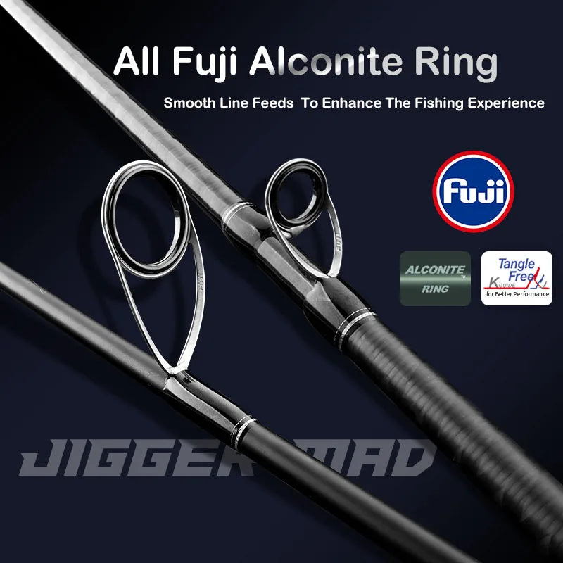 PURELURE Slow Jigging Rod 1.90M 6.35ft Solid Tip Salt water Spinning Baitcasting for Sea Fishing Rods Boat Fishing Rod