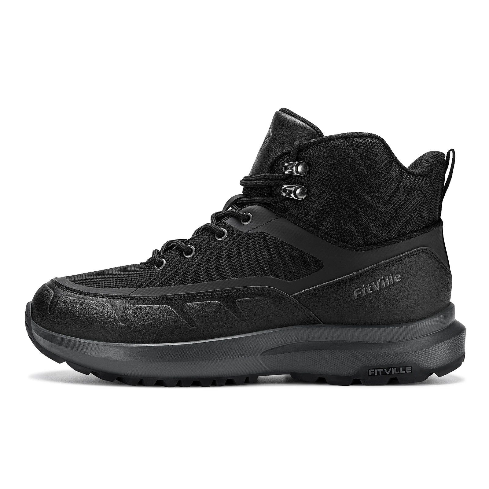 FitVille Men's Wide Hiking Boots Water Resistant High-top Trekking Shoes for Men Non-Slip Outdoor Tactical Combat Military Boot