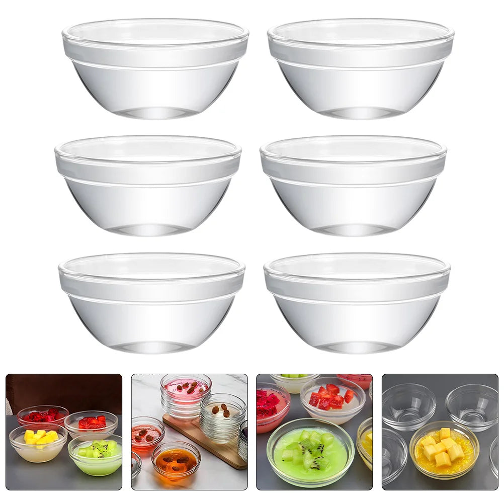 8Pcs Glass Pudding Bowls Safe Healthy Exquisite Craftsmanship Easy Clean Demould Multipurpose Kitchen Gadgets