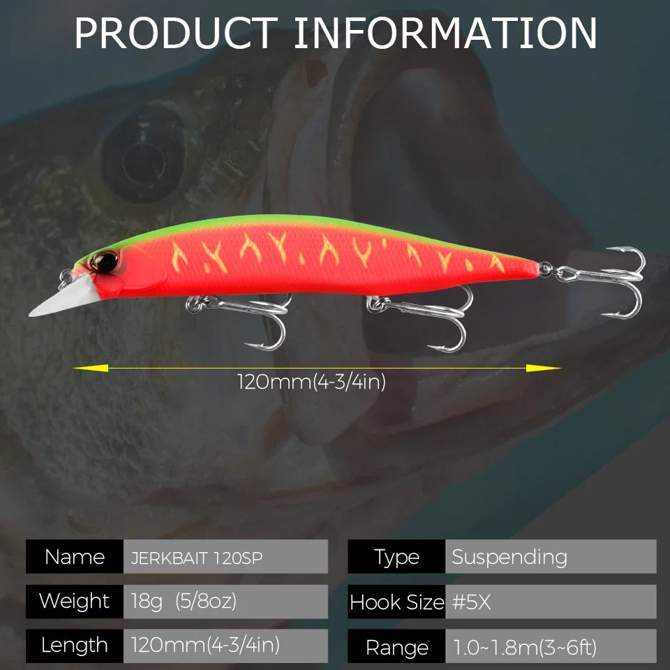 BEARKING 12cm 18g hot model fishing lures hard bait 10color for choose minnow quality professional minnow depth1-1.8m