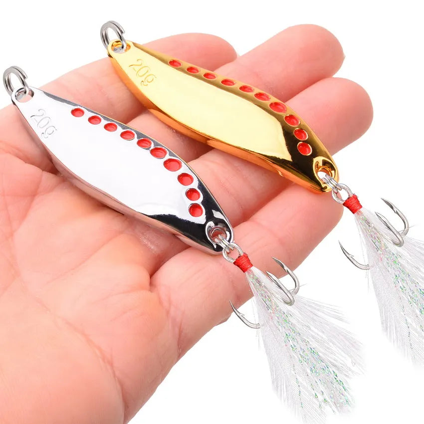 Metal Vib Leech Spinners Spoon Lures 2.5g 5g 7.5g 10g 15g 20g 25g 30g Artificial Bait Lure Fishing Tackle for Bass Pike Perch