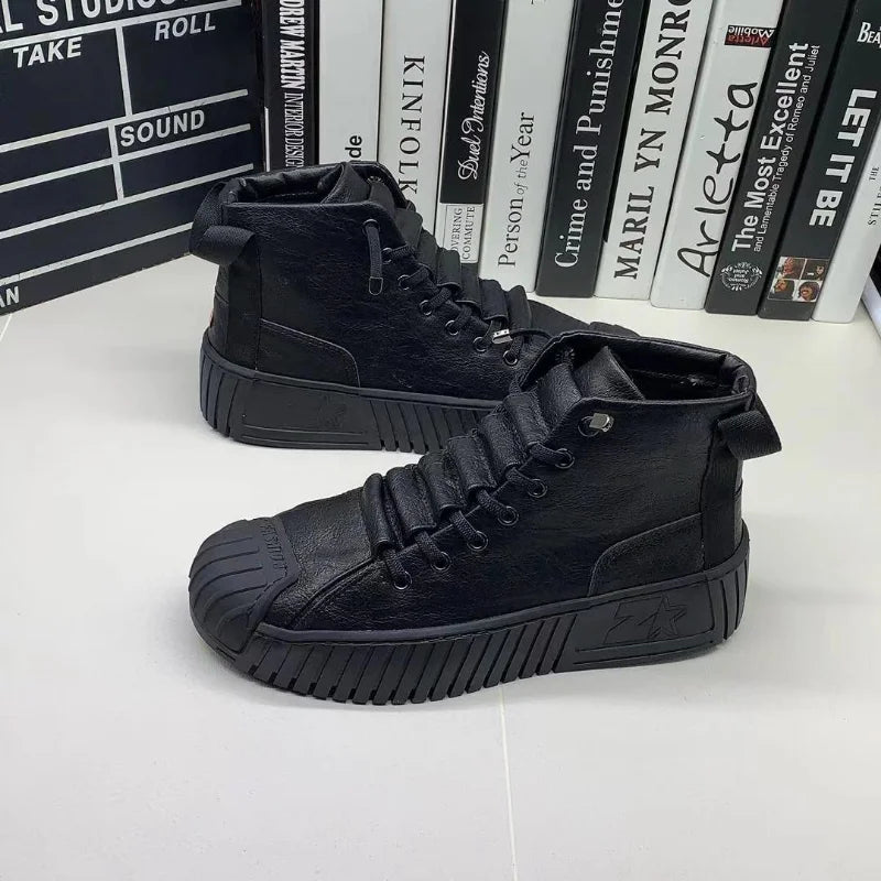 2025 Autumn and Winter Men Boots Increased Boots Lace-up Casual Shoes Board Shoes High Quality Outdoor Boot British Style New