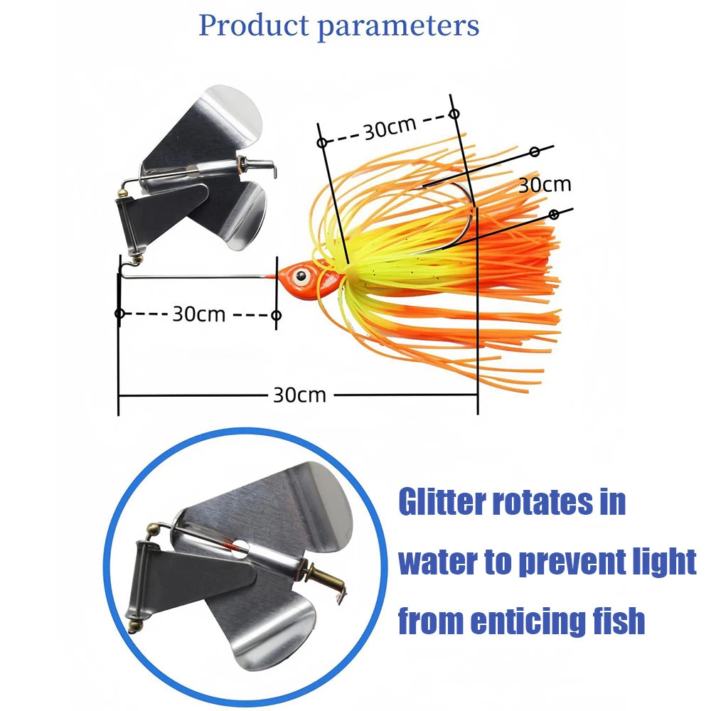 14.7g/10cm Fishing Lure Chatter Bait Spinner Bait with Blade Jig Dancer Buzzbait Wobbler Chatterbait for Bass Pike Fish Tackle