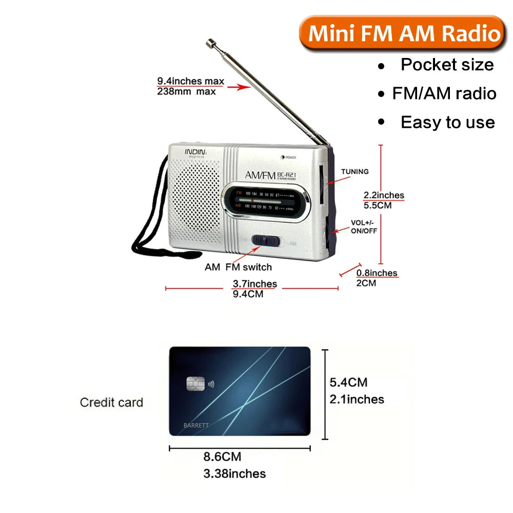 Portable Radio AM FM Transistor Radio with Loud Speaker, Ideal Gift for famlily Suitable for  Indoor, Outdoor and Emergency