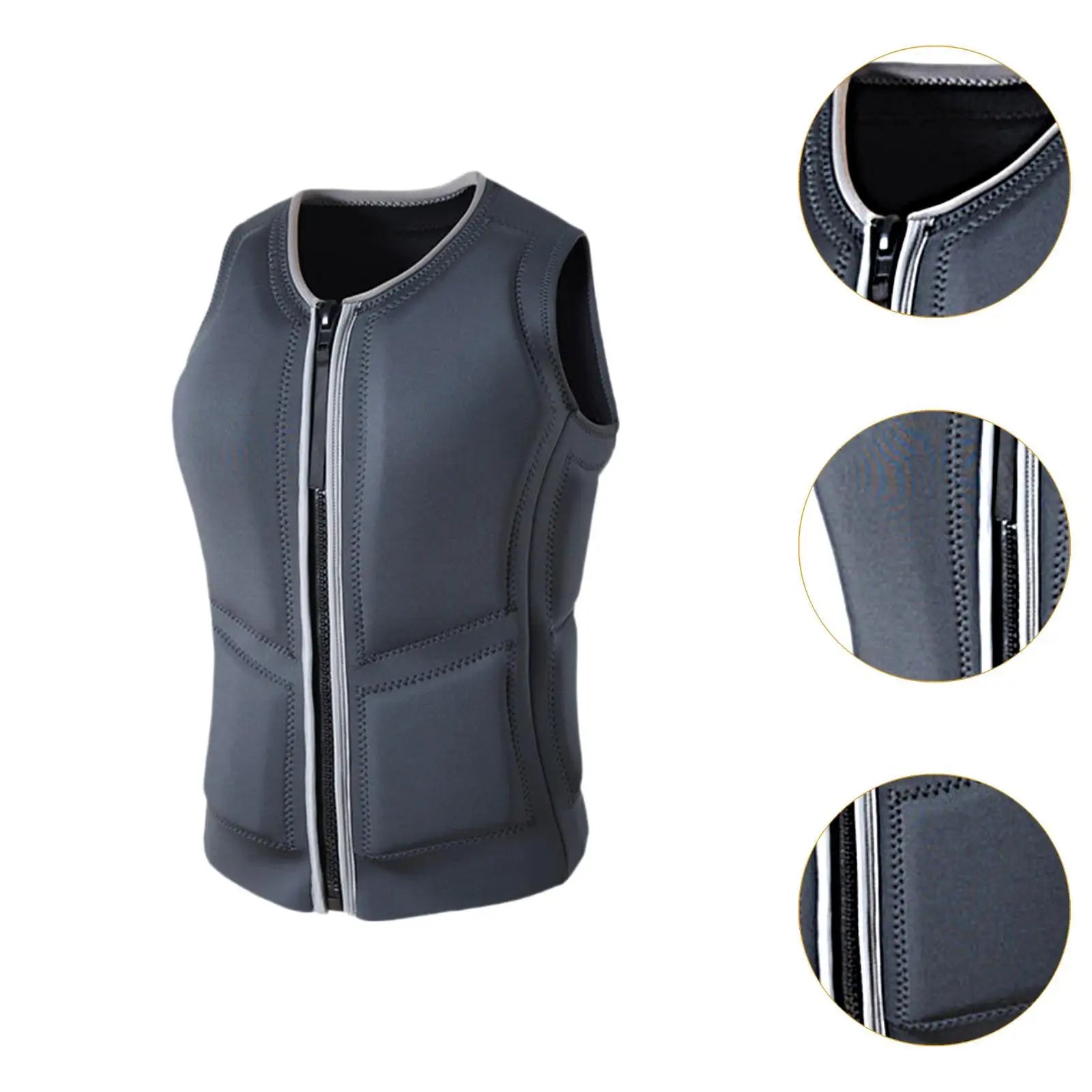 Adult Life Vest Thin Portable Summer Snorkel Vest Life Jacket Zipper Vest for Sailing Kayaking Surfing Drifting Motorboat