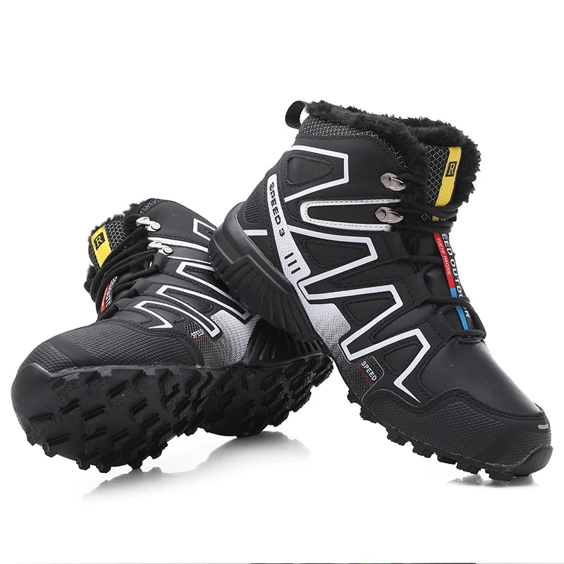 Men's snow boots warm and non slip outdoor hiking boots, lightweight walking shoes in winter trainers shoes men