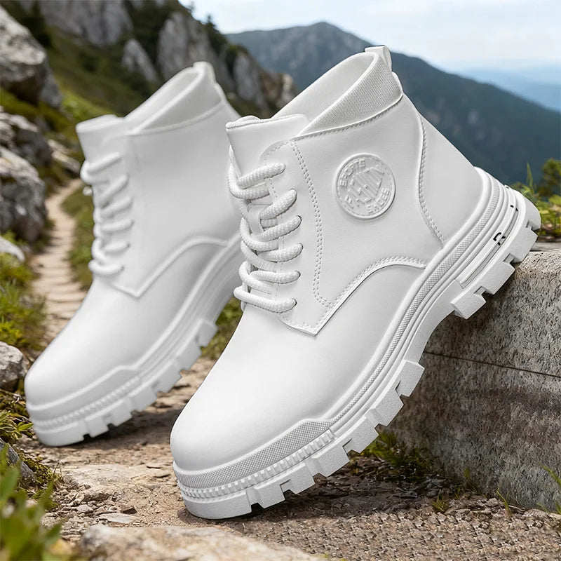 High-top men's versatile and comfortable hiking boots, outdoor fashion trendy thick-soled casual sports shoes