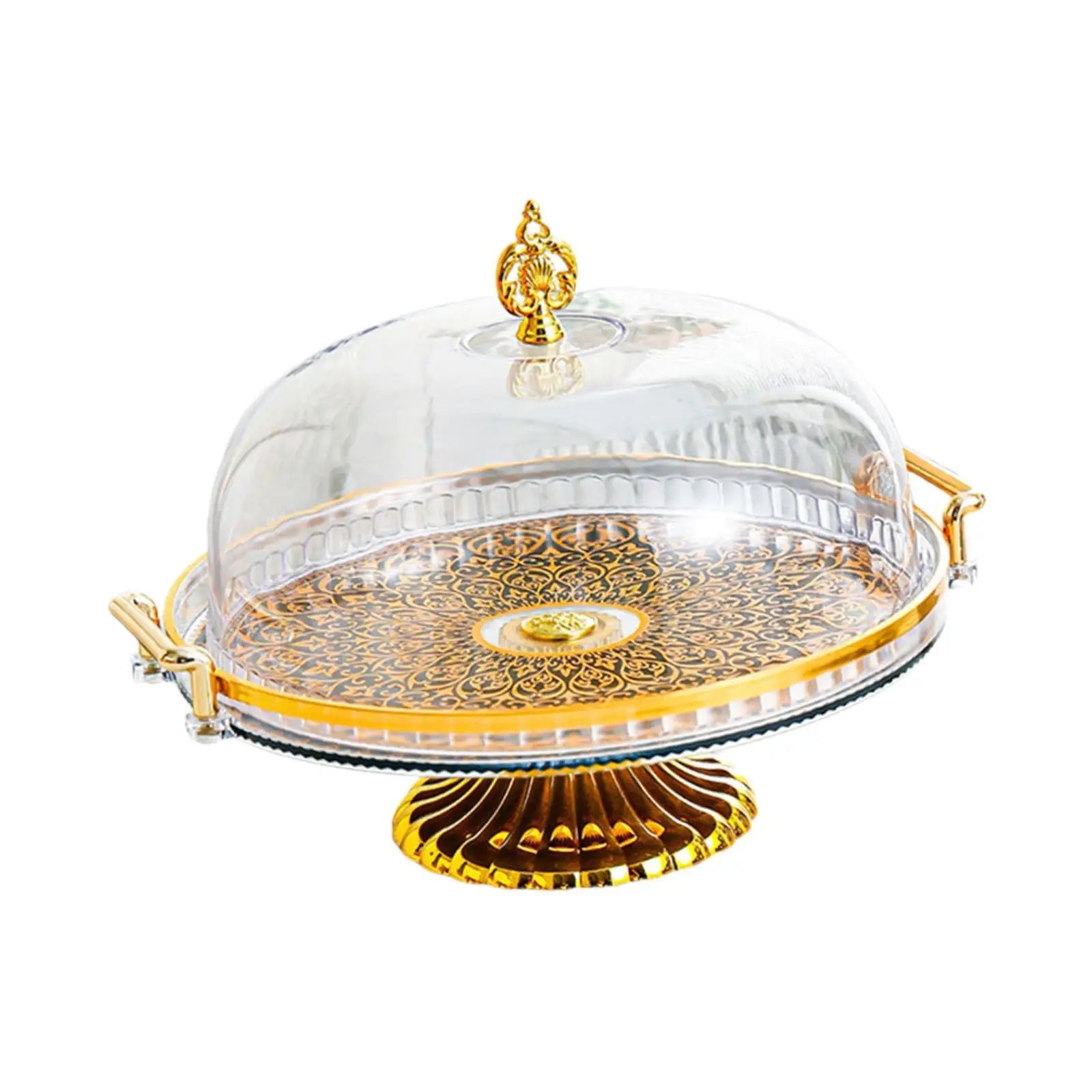 Decorative Kitchen Platter with Lid Cupcake Candy Display Tray Multifunctional Salad Bowl Cake Stand for Candy Cupcake Muffins