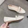 Shoes for Women White One-line Buckle Low Heel Elegant Woman Flats Mary Jane Cheap Clearance Lastest Price Casual On Offer Y2k