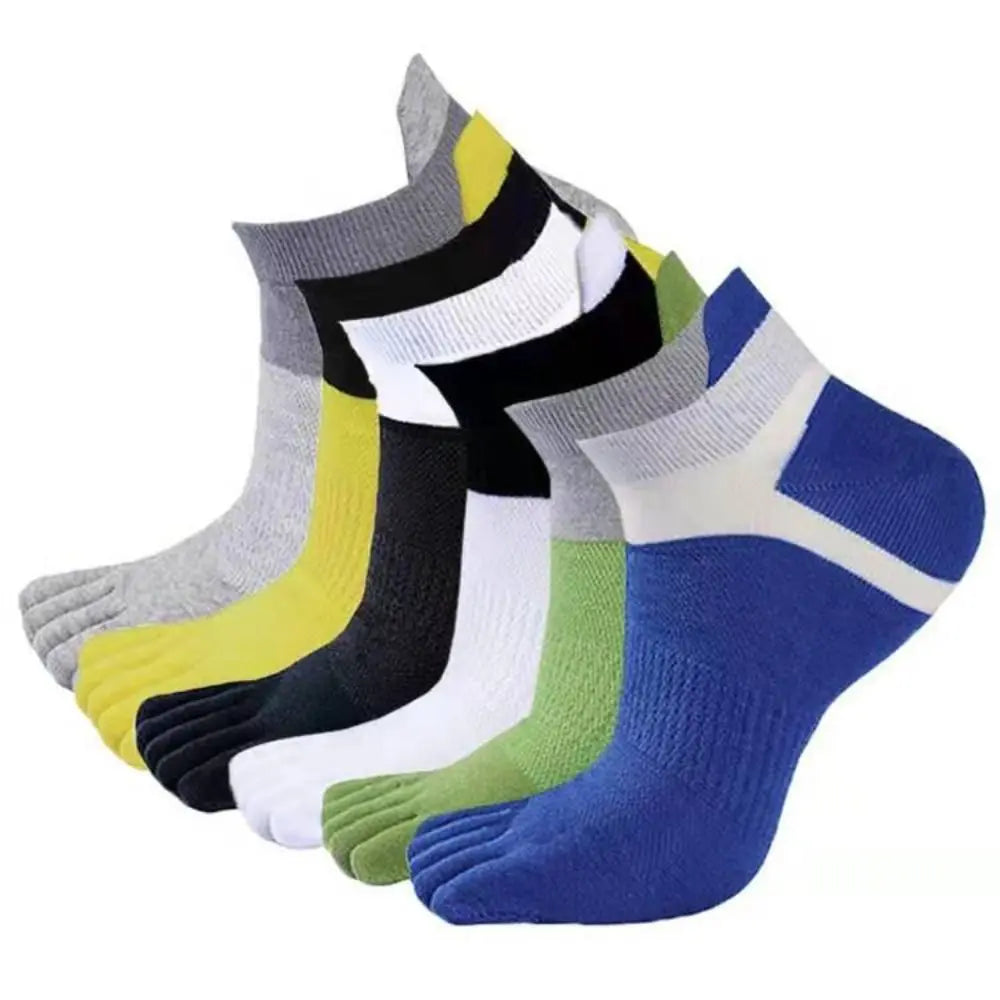 Invisible Men's Five Toe Socks Anti Friction Cotton Five Finger Sports Socks Patchwork Short Running Hosiery Spring/Summer