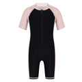 Kids Boys Girls Wetsuit Swimsuit One-piece Rash Guard Swimwear Short Sleeves Zippered Shorty Bodysuit Swimming Bathing Suit
