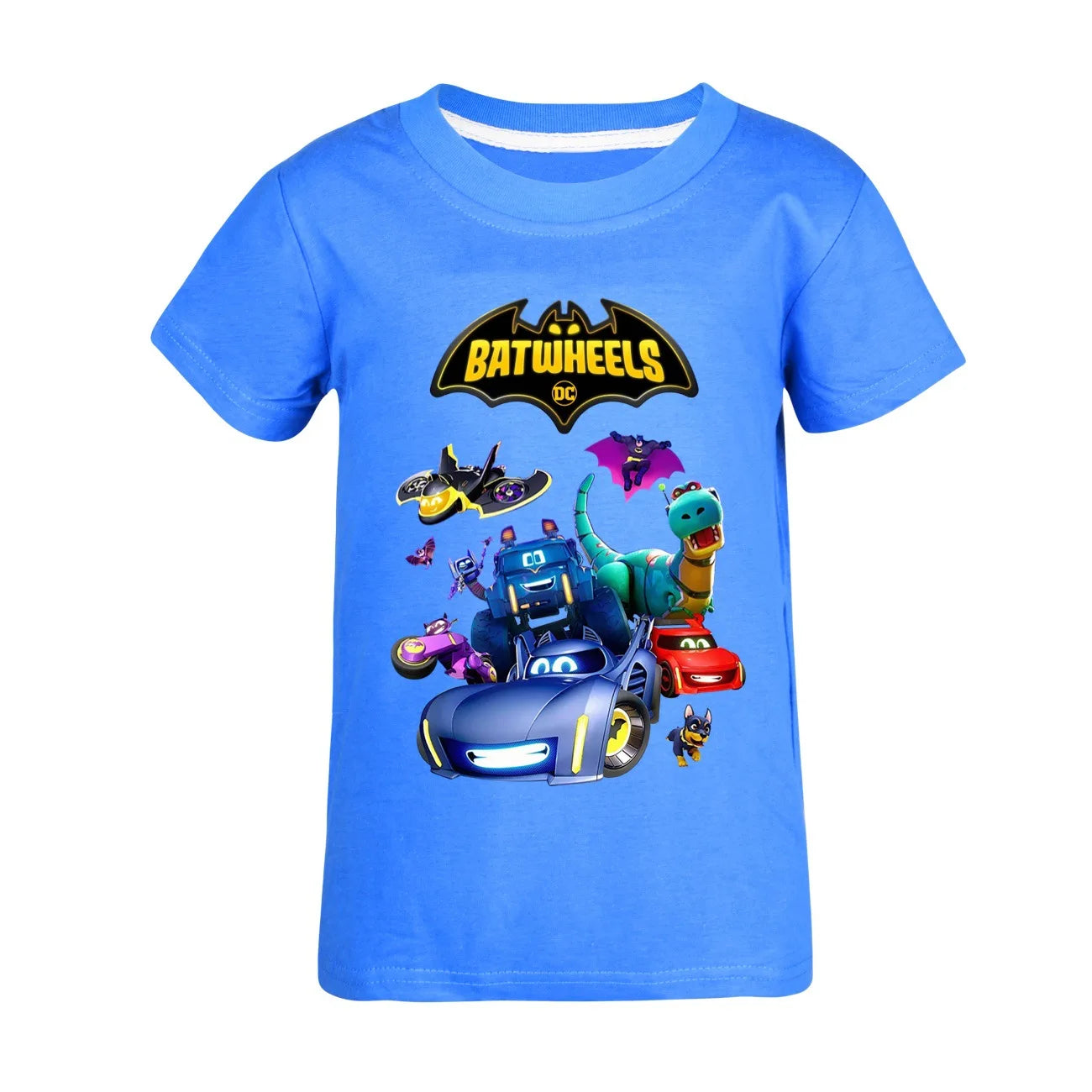 Funny Batwheels Short Sleeve Kids Clothing T-Shirts Summer Children Tops Cartoon Casual Tees Cotton Boys Girls Clothes3057
