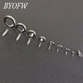 BYOFW 9 PCS/bag Tangle Free Stainless Steel Fishing Rod Guide Ceramic Ring Eye Double Legs For Building Replacement Accessories