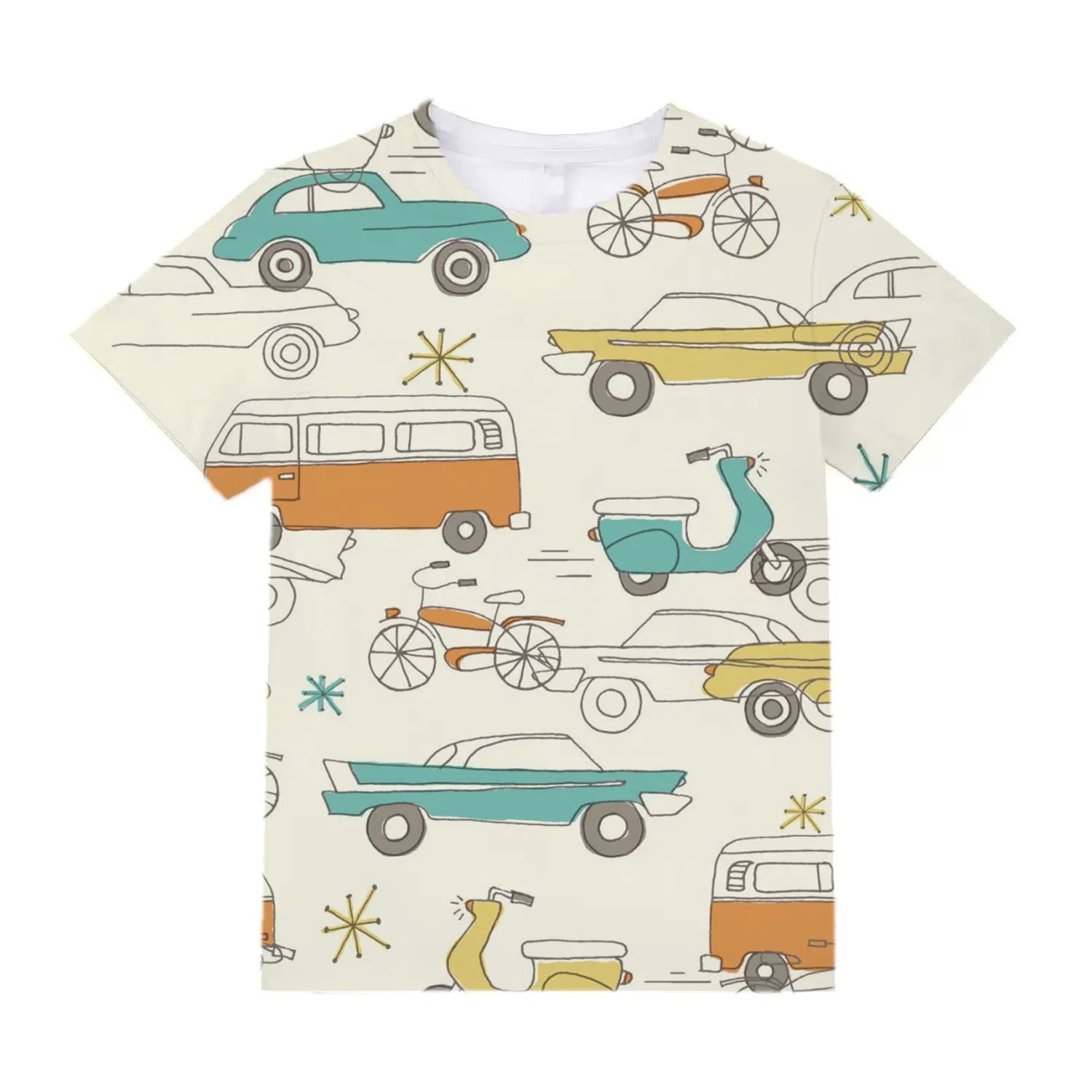 Kids Clothes for Girls from 2 to 7 Years Cute Things Cartoon Car Fashion T-Shirt Boys 9 to 14 Years White Tshirt Summer Tees Top