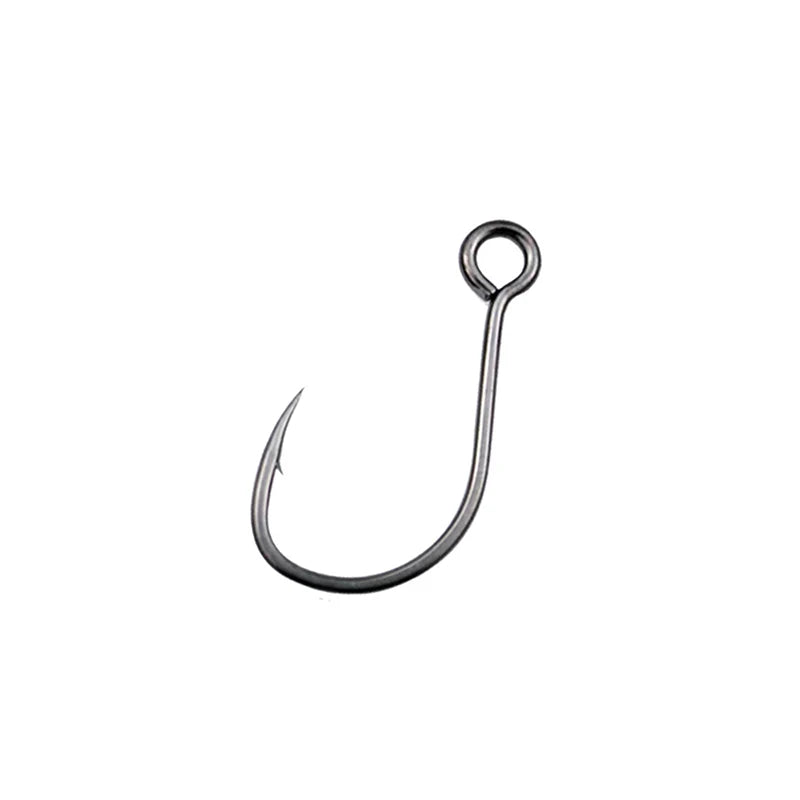 20Pcs/set Fish Hooks 4# 6# 8# 10# 12# Big Eye Single Fishing Hooks Lnline Fish Hooks For Live Bait&Hardbait Fishing Accessories