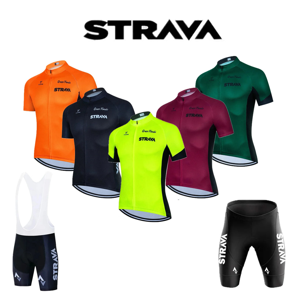 STRAVACycling Clothes For Men Cycling Sets Mountain Bike Clothes Man Summer Cycling Suit Cycling Pants Cycling Shirt Equipment