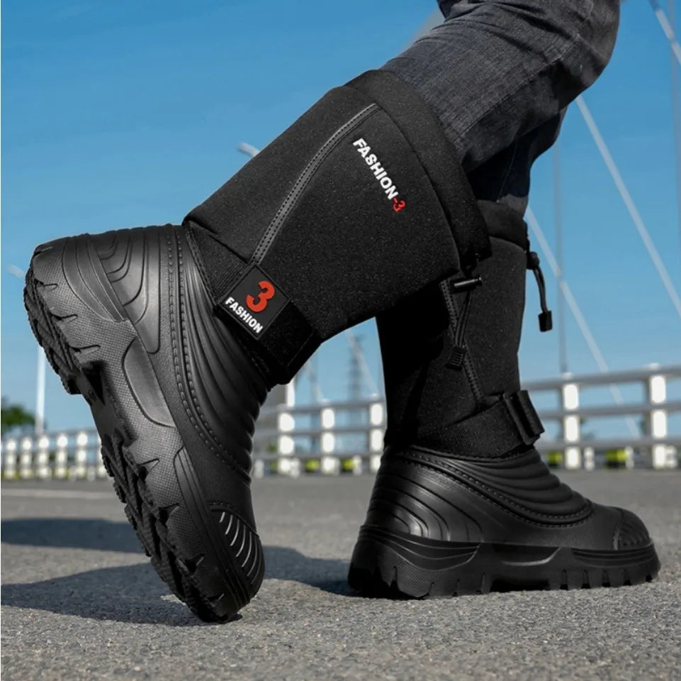 Mens High Top Snow Boots Waterproof Rainforest Boot Plus Big Size 49 50 51 Lightweight Plush Warm Shoes Snowboots Botines Hombre
