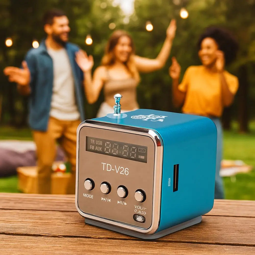 Portable LED Portable Mini FM Radio Clear Sound Mini Digital Radio Stereo Speaker FM Receiver Computer
