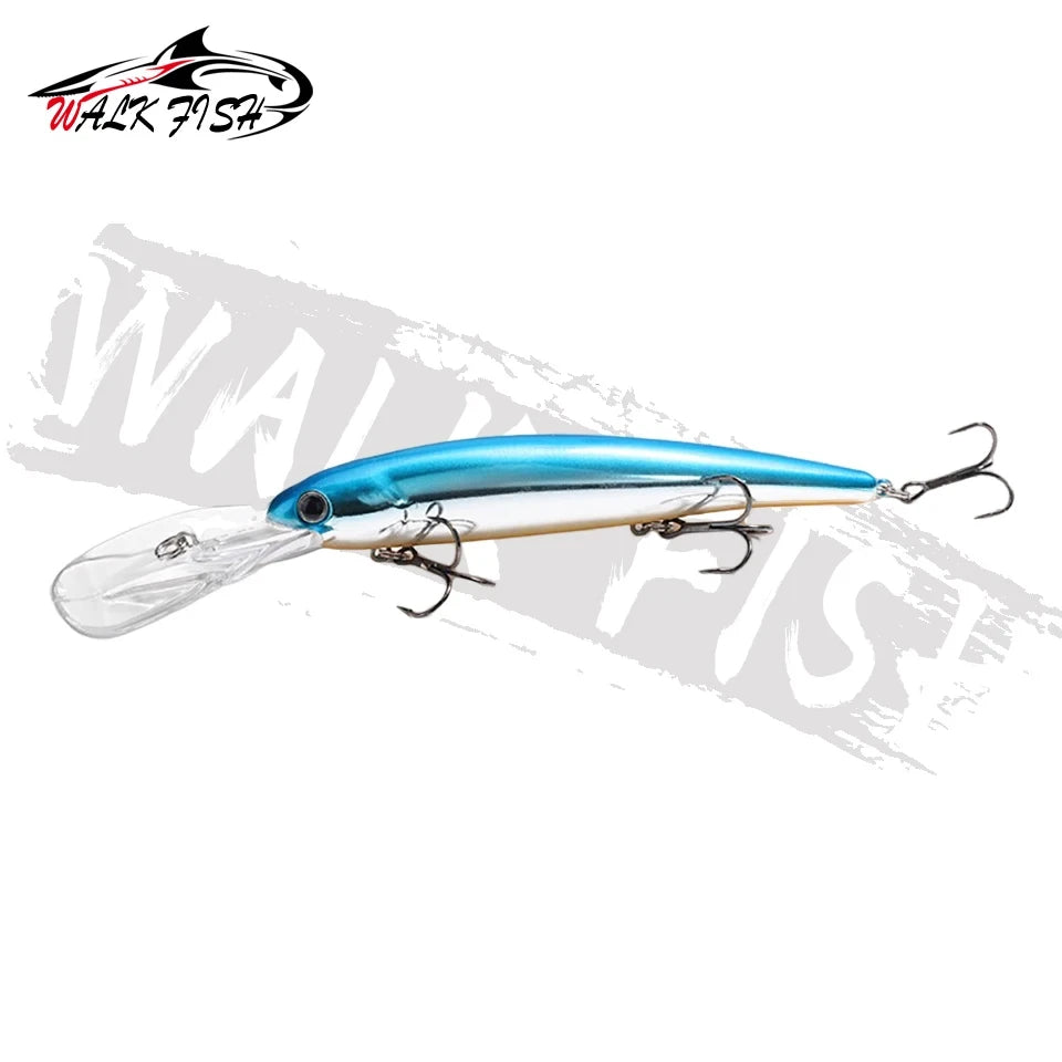 WALK FISH Deep walleye Trolling Fishing Lure Wobbler 12cm 20g Floating Crankbait Minnow Bass Pike Bait Depth 0-6m Fishing Tackle