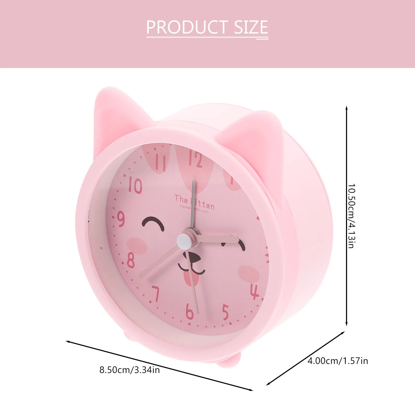 Cute Cartoon Cat Alarm Clock Silicone Night Light Silent Table Clock Kids Bedroom Desktop Decorative Home Accessory Gift Ear