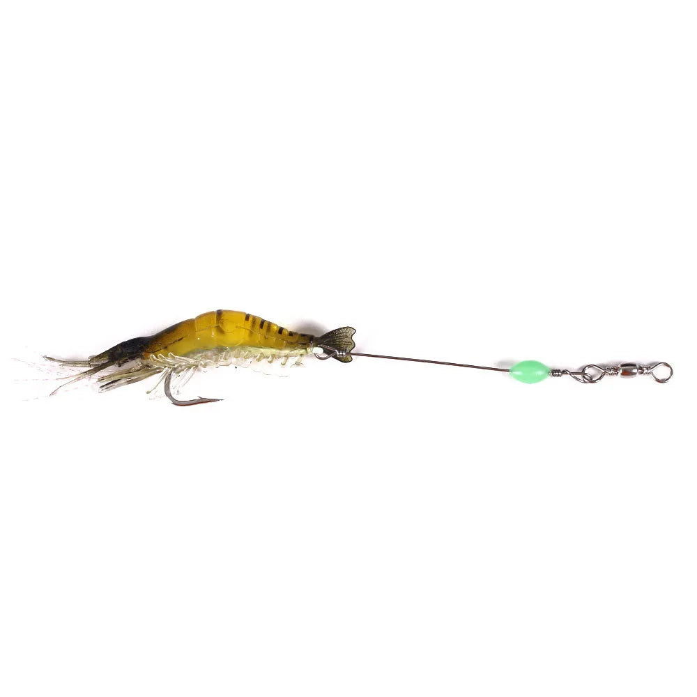 Fishing Tackle Soft Fishing Lure 9cm 6g Artificial Bait With Luminous Bead Swivels Hook Lifelike Soft Bait Shrimp Lure Carp