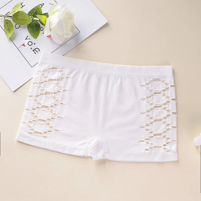 Beautiful women's underwear, low waist compression safety pants, square corner pants, geometric hollow lifting buttocks