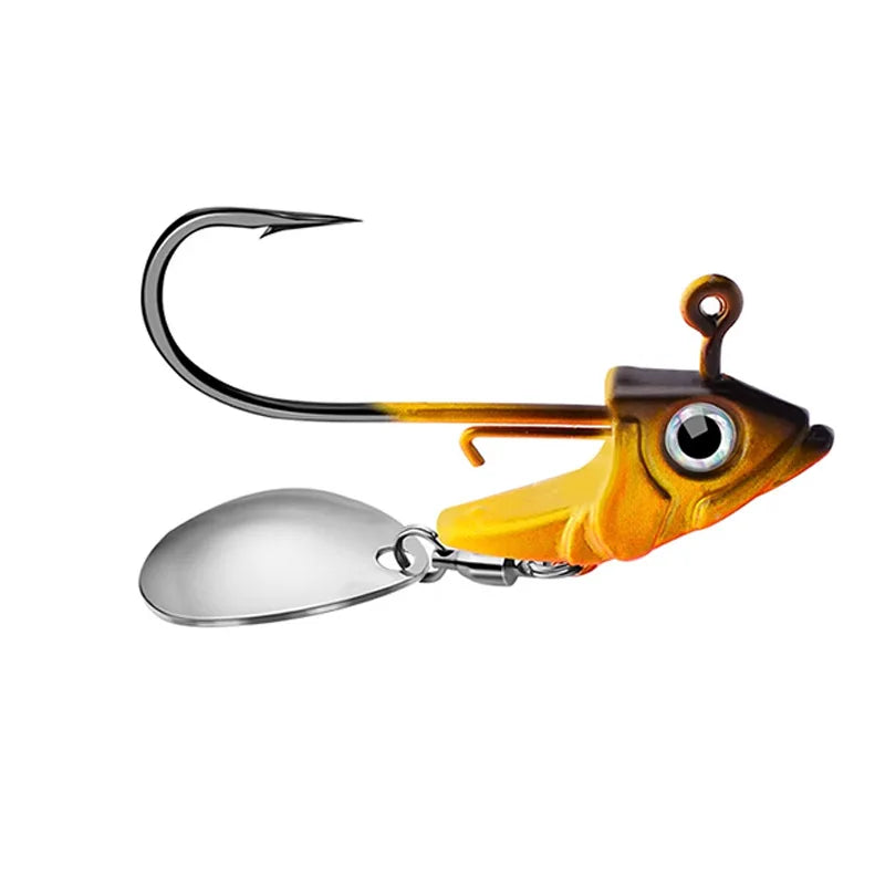 Fish Head Jig Hooks with Weedless Soft Bait Lures Bulk Drop Shot Fishing Sinkers for Bass Angling Simulation Fishhooks