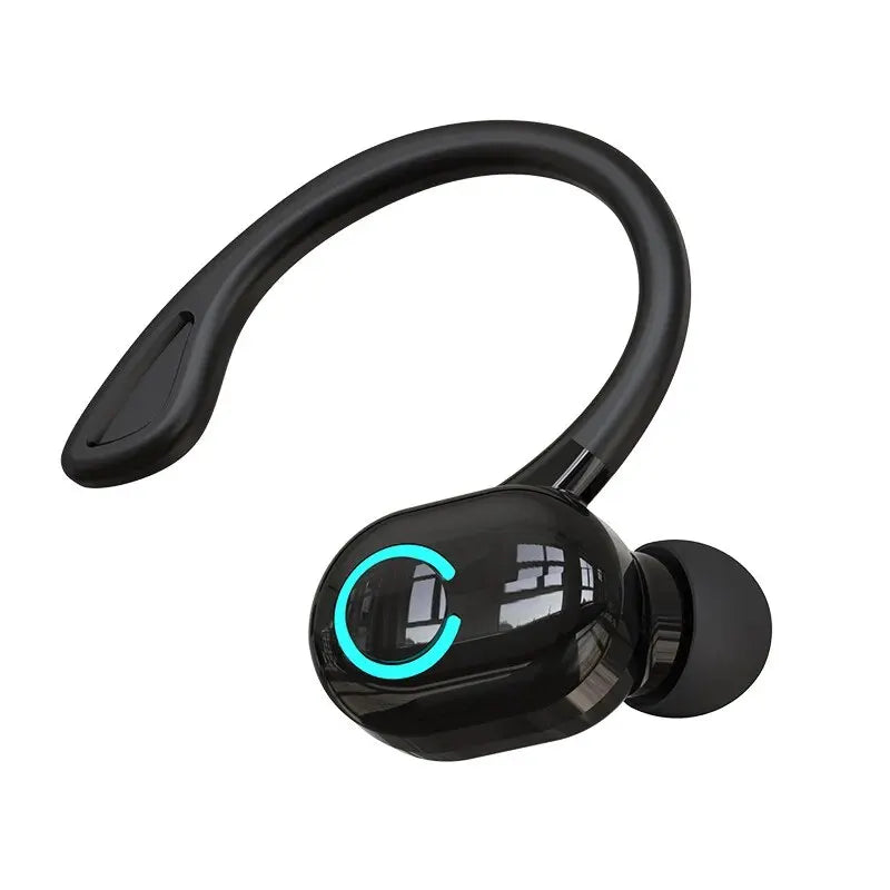 Wireless Ear Hook Earphones Single Mini Handsfree Headphones HIFI Bass Noise Cancelling Sport Headset with Mic For Mobile Phone