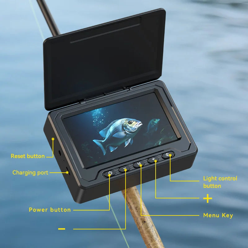 Portable Fish Depth Finder Water 4.3 Inch LCD Fish Finder Underwater 220° Fishing Camera 2000mAH Battery 20m for Boat Lake Kayak
