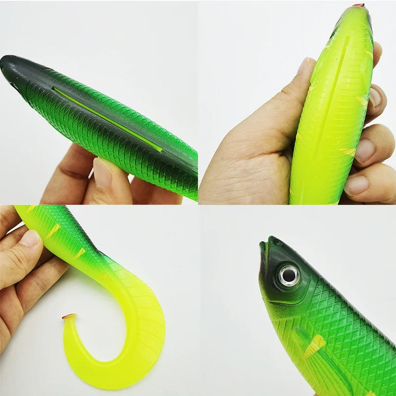 2 Pcs Fishing Lures Soft Bait 18cm/64g Artificial Bait Lure Fishing Kit Gear Artificial Bait For Freshwater & Saltwater