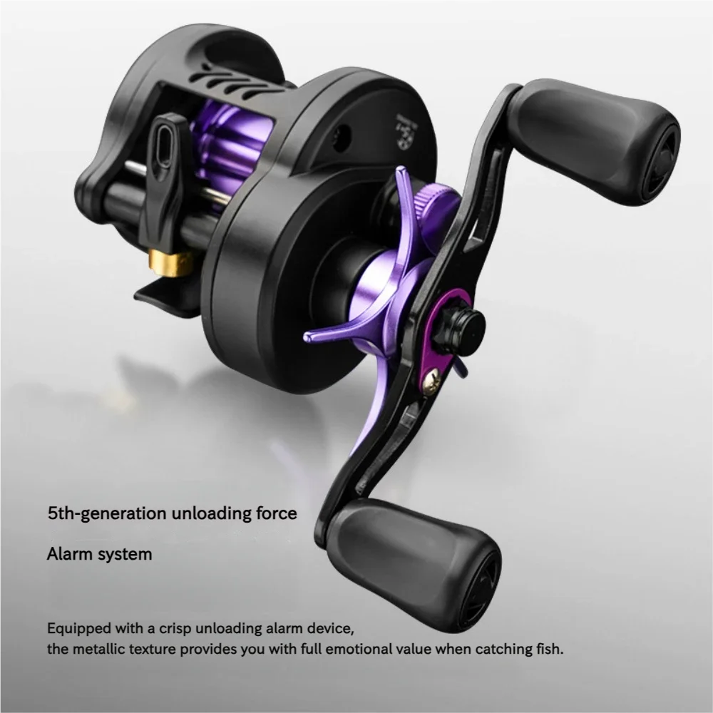 DC Electronic Brake Baitcasting Reel Anti Backlash Long Cast With Sound Alert LED Light 7.2:1 Gear Ratio 5KG Drag 5+1 Bearings