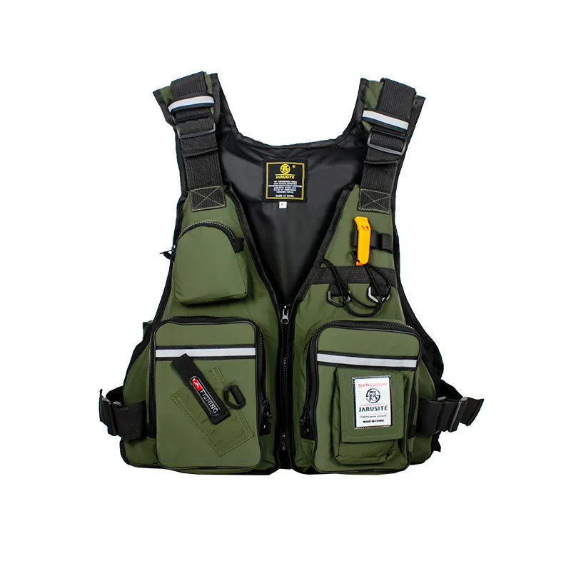 ZWICKE Professional Angling Lifejacket BuoyancyVest Multi-Pocket with Bottle Holder for Kayaking, Boating and Other Water Sports