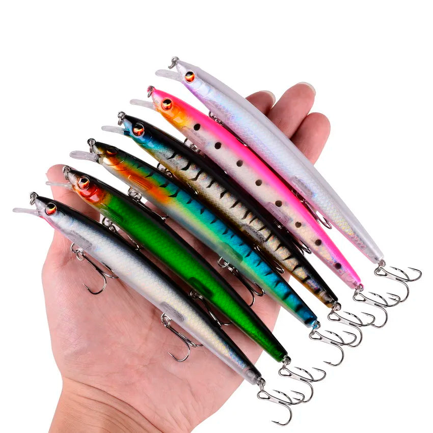 Factory Wholesale Bionic Fishing Lure Minnow 13.5cm 15g Topwater Floating 3D Eyes Hard Baits Wobbler Sea Bass Accessory