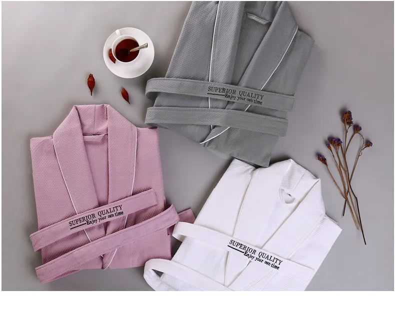 Women's Bathrobe Casual 100% Cotton Women Pajama Long Sleeve Autumn Winter Sleepwear Shower Robe Couple Home Wear Clothing